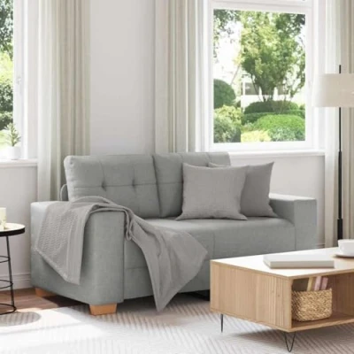 Afbeelding van vidaXL Cloud Grey Stof, Hout Middelgroot Zit Veel Loveseat