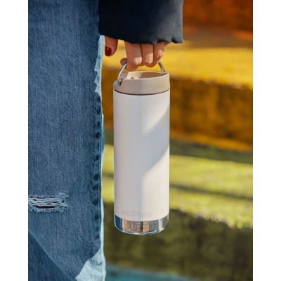 Afbeelding van Klean Kanteen TKWide thermosfles met koffiedop 473 ml wit