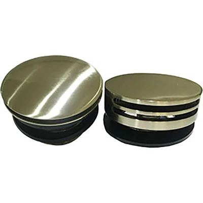 Afbeelding van Wiesbaden Set knop/plug badoverloopcomb. +vulfunctie rond geborsteld staal