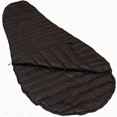 Afbeelding van LOWLAND OUTDOOR® Donzen slaapzak Ultra compact mummy 215 x 75 cm 430 gr +8C Nylon Rits links
