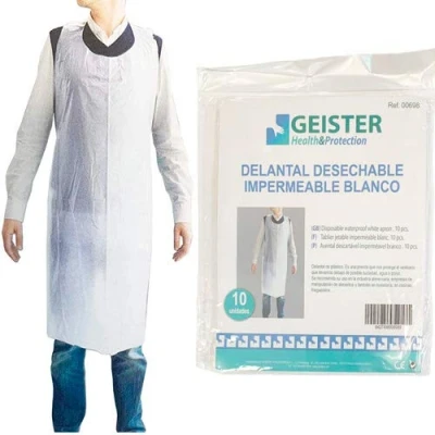 Afbeelding van Sodico 00698 wegwerpschort waterdicht wit 10 stuks