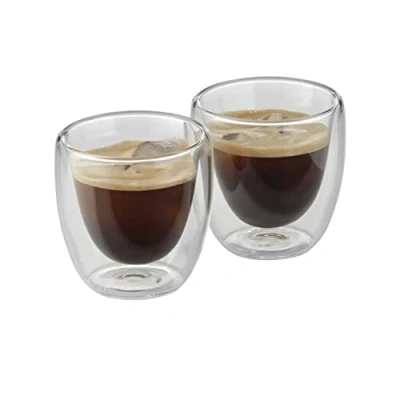 Afbeelding van WMF Kult Espressokopjes, 80 ml, dubbelwandig, van glas, met zweefeffect, hittebestendig thermoglas, 2 stuks