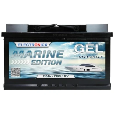 Afbeelding van Electronicx Marine Edition 12 V 110 Ah gelbatterij zonnebatterij voor caravans, camper