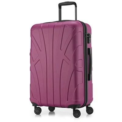 Afbeelding van Suitline Harde koffer met uitbreidbare hardshell hoes, TSA, (S, M &amp; L), zwart, Roze
