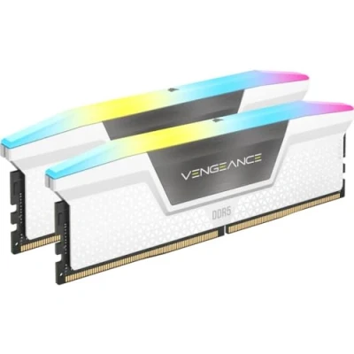 Afbeelding van CORSAIR Vengeance RGB DDR5 RAM 64 GB (2 x 32 GB) 6400 MHz CL32 Intel XMP iCUE compatibel computergeheugen wit (CMH64GX5M2B6400C32W)