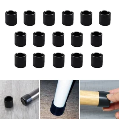 Afbeelding van 16 stuks 20 mm ronde siliconen stoelpootbeschermers om krassen op hardhouten vloeren te voorkomen en lawaai verminderen