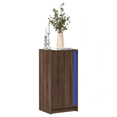 Afbeelding van Dressoir met LED 42,5x34x85 cm bewerkt hout bruin eikenkleur