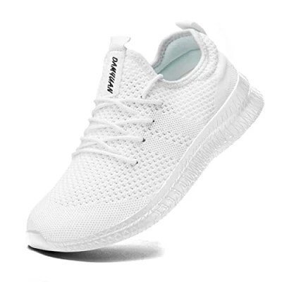 Afbeelding van Fujeak Wandelschoenen voor heren, sportschoenen, sneakers, hardloopschoenen, tennisschoenen, vrijetijdsmode, licht, ademend, instapschoenen, Wit.