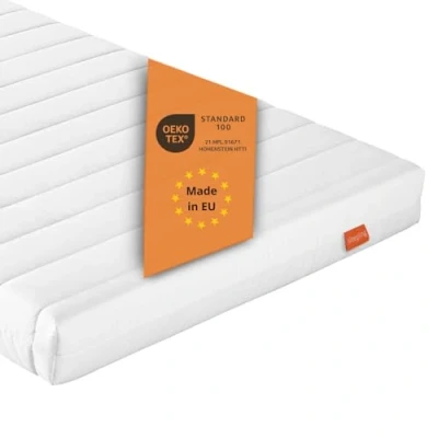 Afbeelding van sleepling Basic 30 matras, 90 x 200 11 cm, hardheid graad 2, comfort schuim, Made in EU, hoes wasbaar, Ökotex 100, wit