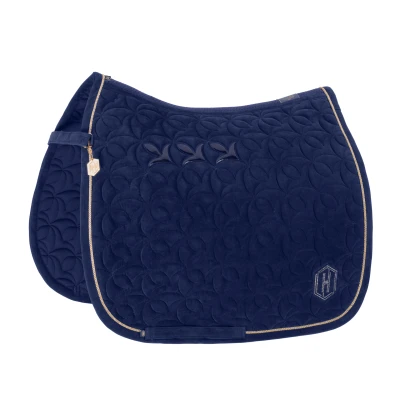 Image de Eskadron Tapis de Selle Heritage Velour Emblem Dressage True Bleu