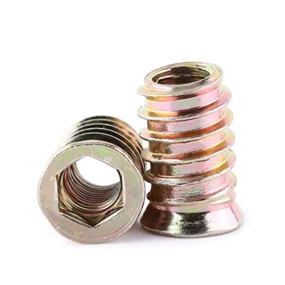 Afbeelding van 20 stuks schroeven van verzinkt koolstofstaal in de moer, invoermoeren met holle zeskant voor houten meubels (M10 x 25 mm)