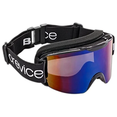 Afbeelding van Black Crevice Skibril in frameless design met dubbele schijf, BCR041001, zwart/smoke blue