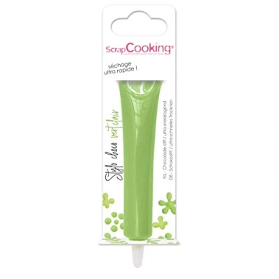 Afbeelding van ScrapCooking Lichtgroene chocostift Voedselpen Voor gebak, 25 g Eetbare decoratieve pen Schrijven en tekenen op desserts, cakes koekjes Kerstmis Pasen 6805
