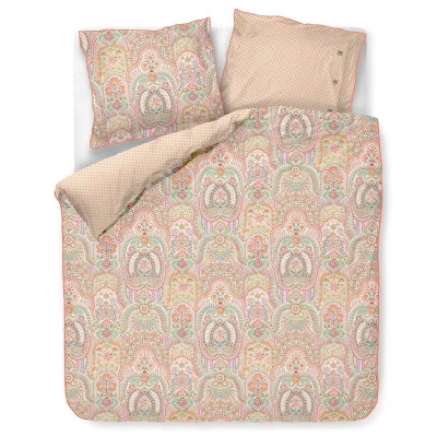 Afbeelding van Pip Studio Jabali Flower Dekbedovertrek Extra breed 260x200/220 cm Koraalrood