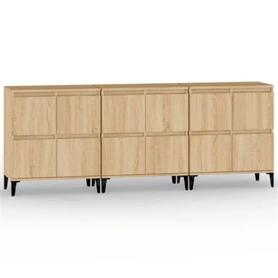 Afbeelding van vidaXL Dressoirs 3 st 60x35x70 cm bewerkt hout sonoma eikenkleurig