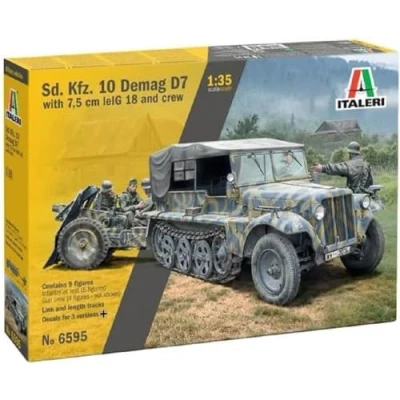 Afbeelding van 1:35 Italeri 6595 Sd. Kfz. 10 Demag D7 with 7,5 cm leIG 18 and crew Plastic Modelbouwpakket