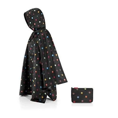 Afbeelding van Reisenthel Mini Maxi Poncho RegenPoncho Opvouwbaar Dots Zwart