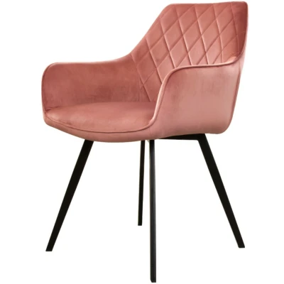 Afbeelding van Karl eetkamerstoel velvet roze
