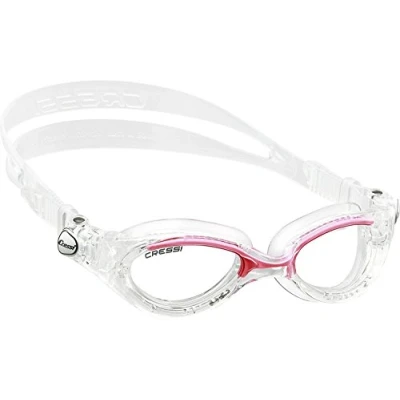 Afbeelding van Cressi Flash Swim Goggles Premium zwembril voor volwassenen, 100% uv bescherming, transparant/wit/grijs, eenheidsmaat