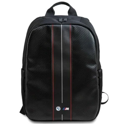 Afbeelding van BMW M Carbon Red Stripes Rugtas met opbergvakjes (Geschikt voor toestellen tot 16 Inch) Zwart
