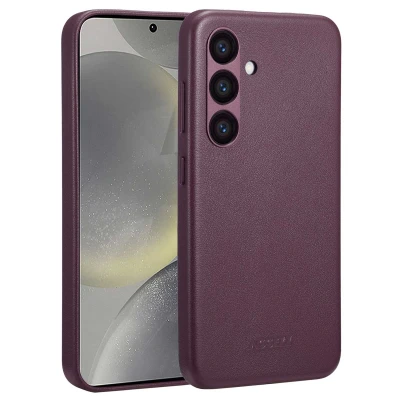 Afbeelding van Accezz Hoesje Geschikt voor Samsung Galaxy S24 MagSafe Leather Backcover paars