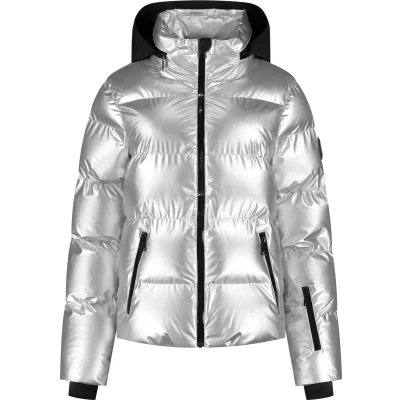 Afbeelding van NIKKIE Gstaad Metallic Winterjas Dames Silver 40 Zilver Ski Jassen