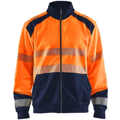 Afbeelding van Blaklader Sweatshirt hele rits High Vis 3558 2528 Oranje/Marineblauw L