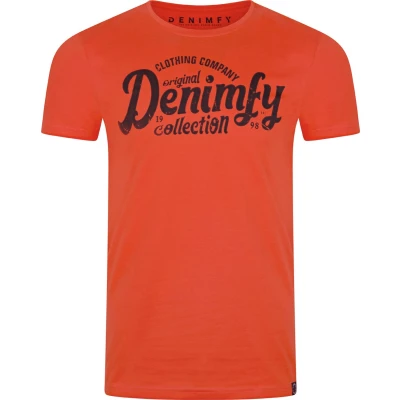 Afbeelding van DENIMFY Heren T Shirt regular fit Groen L Ronde Hals Volwassenen