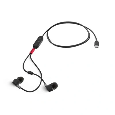 Image de Lenovo Go Micro casque intra auriculaire filaire Suppresseur de bruit actif USB C noir tonnerre Certifié pour Skype for Business, Microsoft Teams K14 Gen 1; ThinkCentre M60q Chromebox; M70t 3; M75t 2; ThinkPad