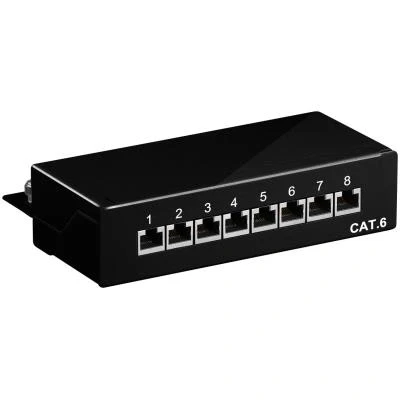 Image de Net patch panel cat6 8 port schwarz goobay