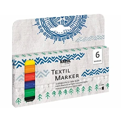 Afbeelding van Javana texi mäx Sunny 6 stuks Textielstiften set voor licht textiel