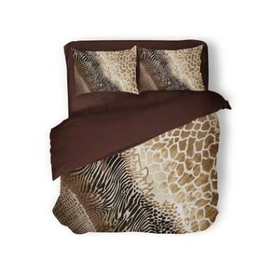 Afbeelding van Eleganzzz Dekbedovertrek Wilderness Chic Brown 240x200/220cm Micropercal Lits Jumeaux Dekbedovertrekken