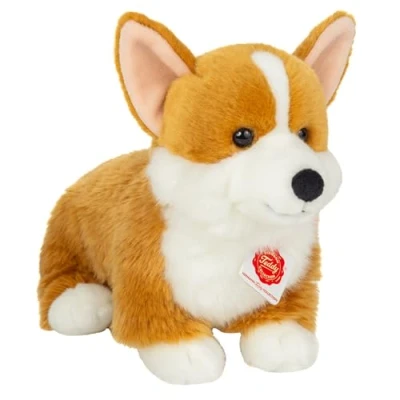 Afbeelding van Hermann Teddy Knuffeldier Corgi hond zachte pluche stof premium knuffels bruin/wit 30 cm