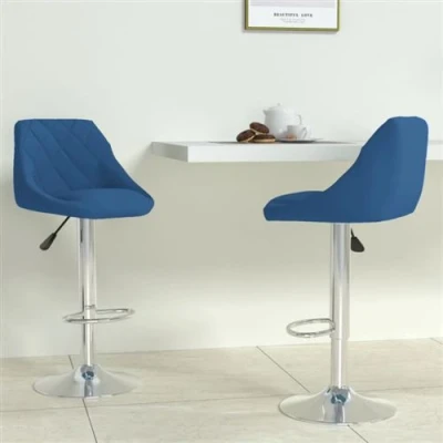 Afbeelding van Barkrukken 2 st fluweel blauw
