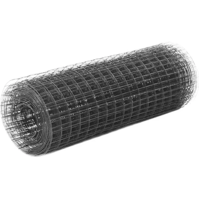 Afbeelding van Kippengaas 10x0,5 m staal met PVC coating grijs