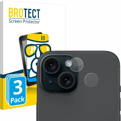 Afbeelding van BROTECT Screenprotector voor Apple iPhone 15 (ALLEEN Camera Lens) Folie Beschermfolie Beschermglas transparant (3 Stuks)