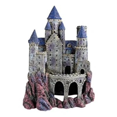 Image de Penn Plax Age of Magic Décoration d&#039;aquarium Château de Magicien Sans danger pour les aquariums d&#039;eau douce et salée Grand, 25,4 cm