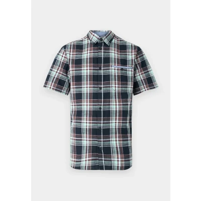 Afbeelding van TOM Tailor Checked Shirt Overhemd, Heren, Maat: Medium, Navy