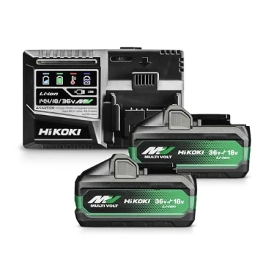 Image de HIKOKI UC18YSL3WHZ kit de chargement batterie (2x MultiVolt A 18V 5.0Ah / 36V 2.5Ah + UC18YSL3 chargeur rapide)