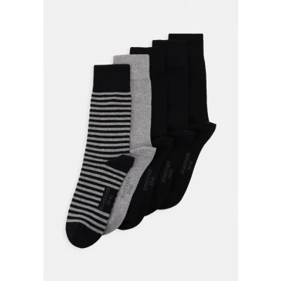 Afbeelding van Schiesser 5 PACK Sokken, Heren, Maat: 39 42, Black/mottled dark grey