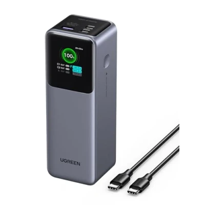 Afbeelding van UGREEN Nexode Externe accu, 25000 mAh, 200 W, powerbank, USB C, snel opladen, 3 poorten, PD, QC 3.0, digitaal display, compatibel met iPhone 16 Plus Pro Max 15 Galaxy S24 Ultra MacBook Air iPad