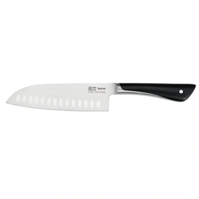 Afbeelding van Tefal Jamie Oliver by K26715 Santoku mes, 16,5 cm, hoge snijprestaties, onderscheidend design, robuuste en duurzame messen, roestvrij staal/zwart