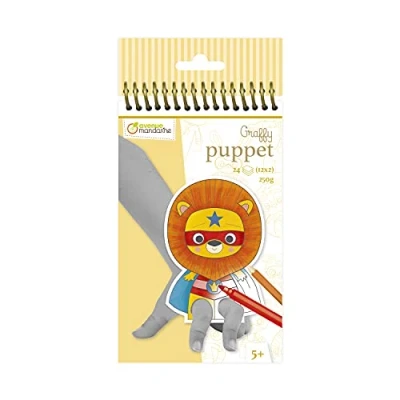 Image de Carnet de coloriage marionnettes : Graffy Puppet Animaux super héros Avenue Mandarine