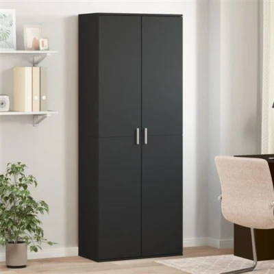 Afbeelding van vidaXL Hoge kast 70x35x180 cm bewerkt hout zwart