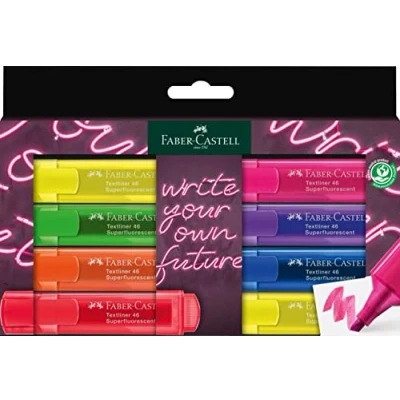 Afbeelding van Faber Castell tekstmarkers neon 8 stuks in karton etui FC 254601
