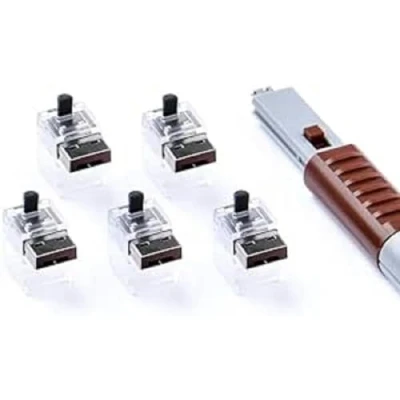 Afbeelding van Smart Keeper Essential LAN Cable Lock (5x) + Key Basic (1x) Bruin