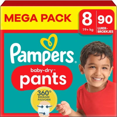 Afbeelding van Pampers Baby Dry Pants maat 8 (19+ KG) 90 luierbroekjes 6x 15 stuks