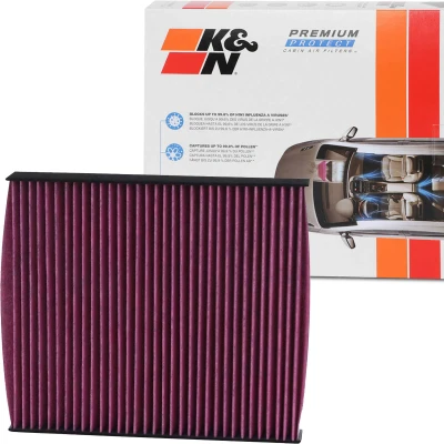 Afbeelding van K&amp;N Filters DVF5003 Interieurfilter Carbon filter 254 35 Vierkant VOLKSWAGEN: Polo V Hatchback, IV Fox SKODA: Fabia 2