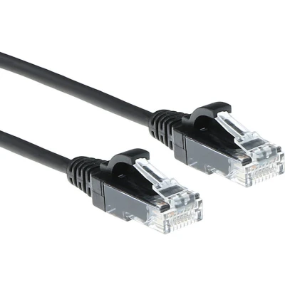 Afbeelding van ACT DC9930 LSZH U/UTP CAT6 Datacenter Slimline Patchkabel Snagless RJ45 Connectoren Zwart 15 cm
