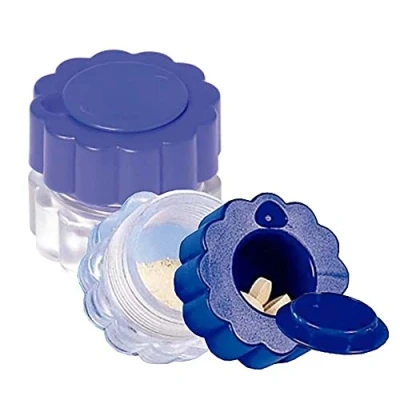 Afbeelding van Pillenvergruizer Met opbergruimte Blauw en doorzichtig